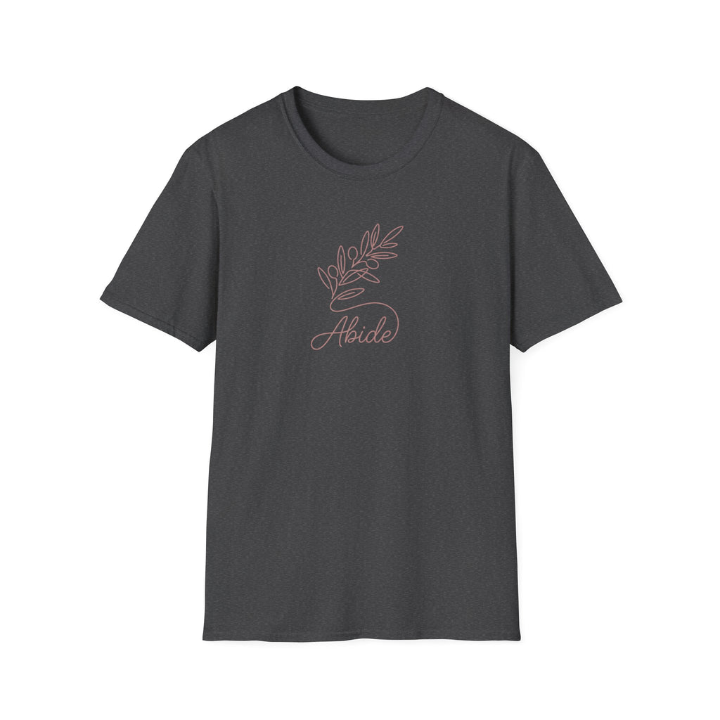 "Abide" Minimal Floral Line Art Tee