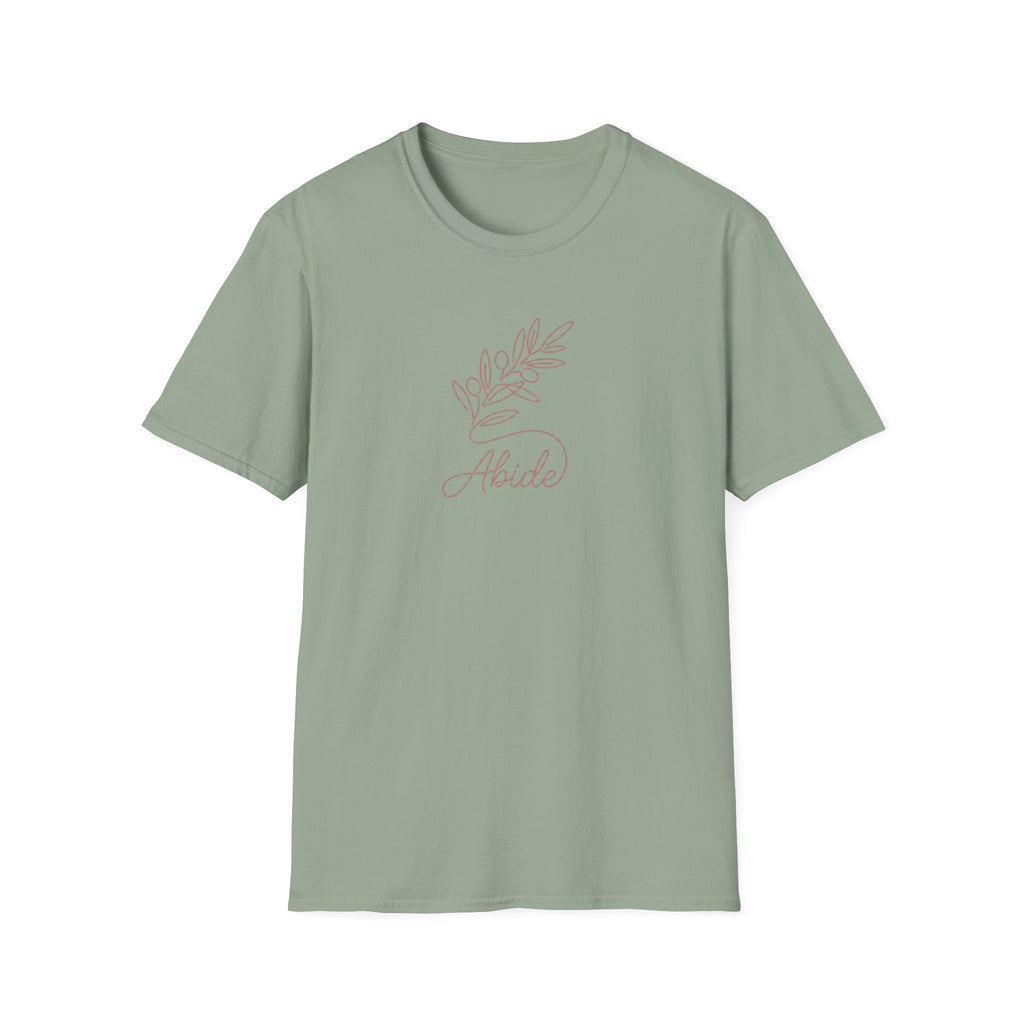 "Abide" Minimal Floral Line Art Tee