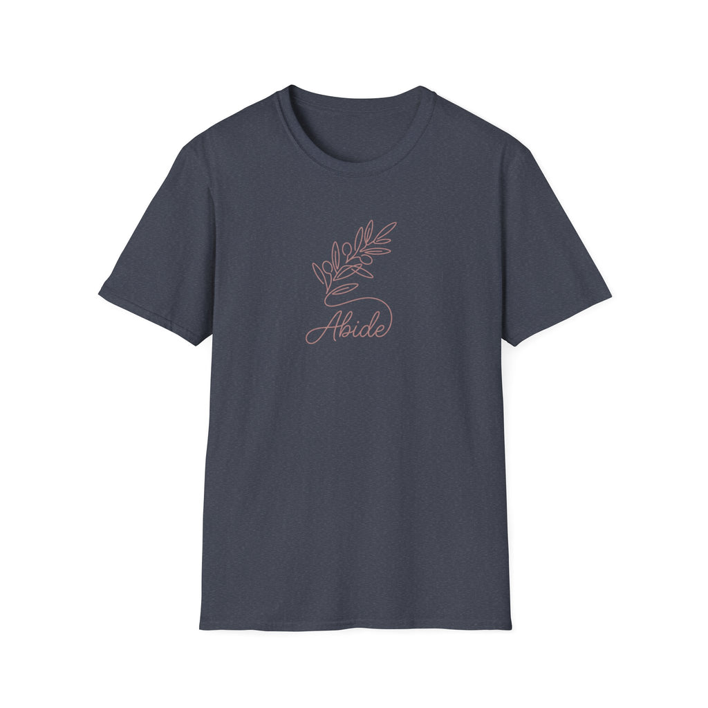 "Abide" Minimal Floral Line Art Tee