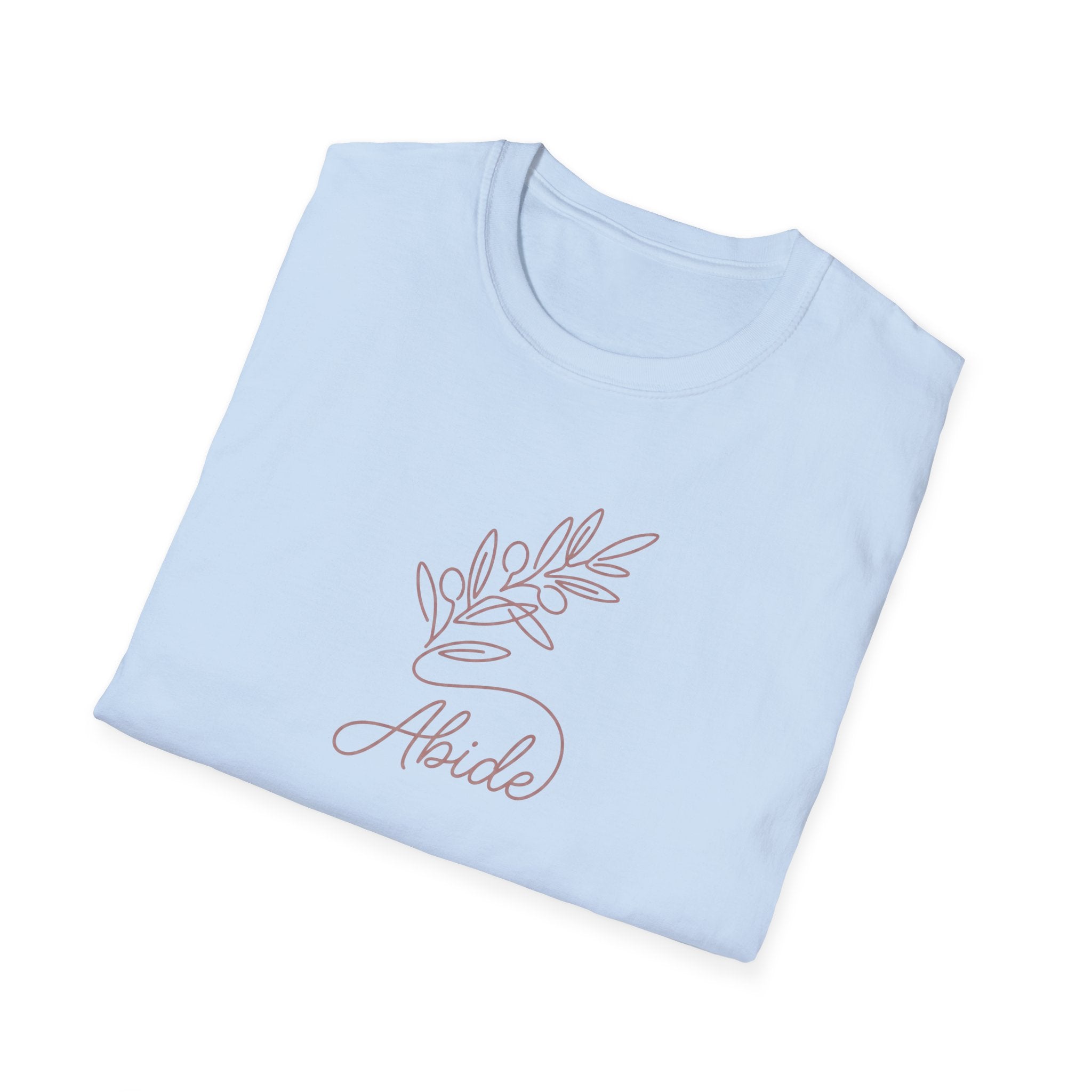 "Abide" Minimal Floral Line Art Tee