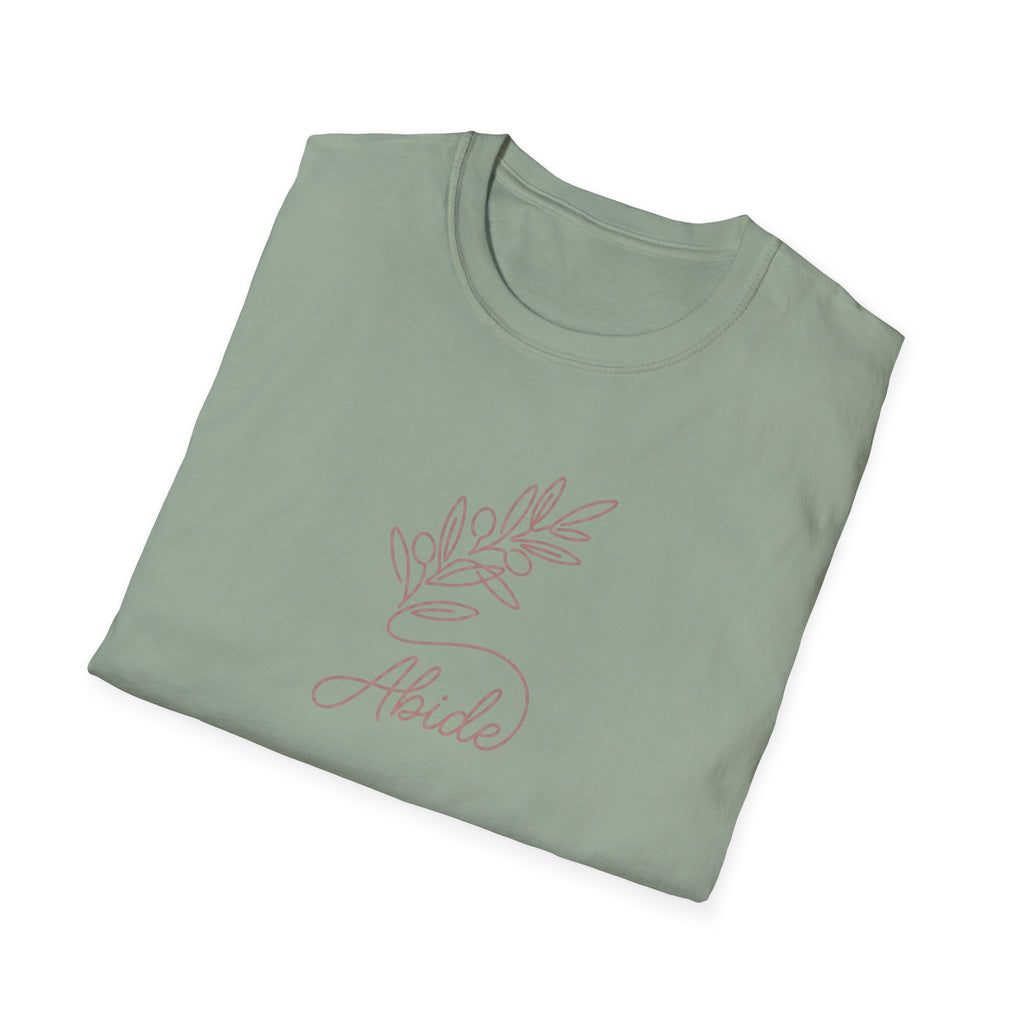 "Abide" Minimal Floral Line Art Tee