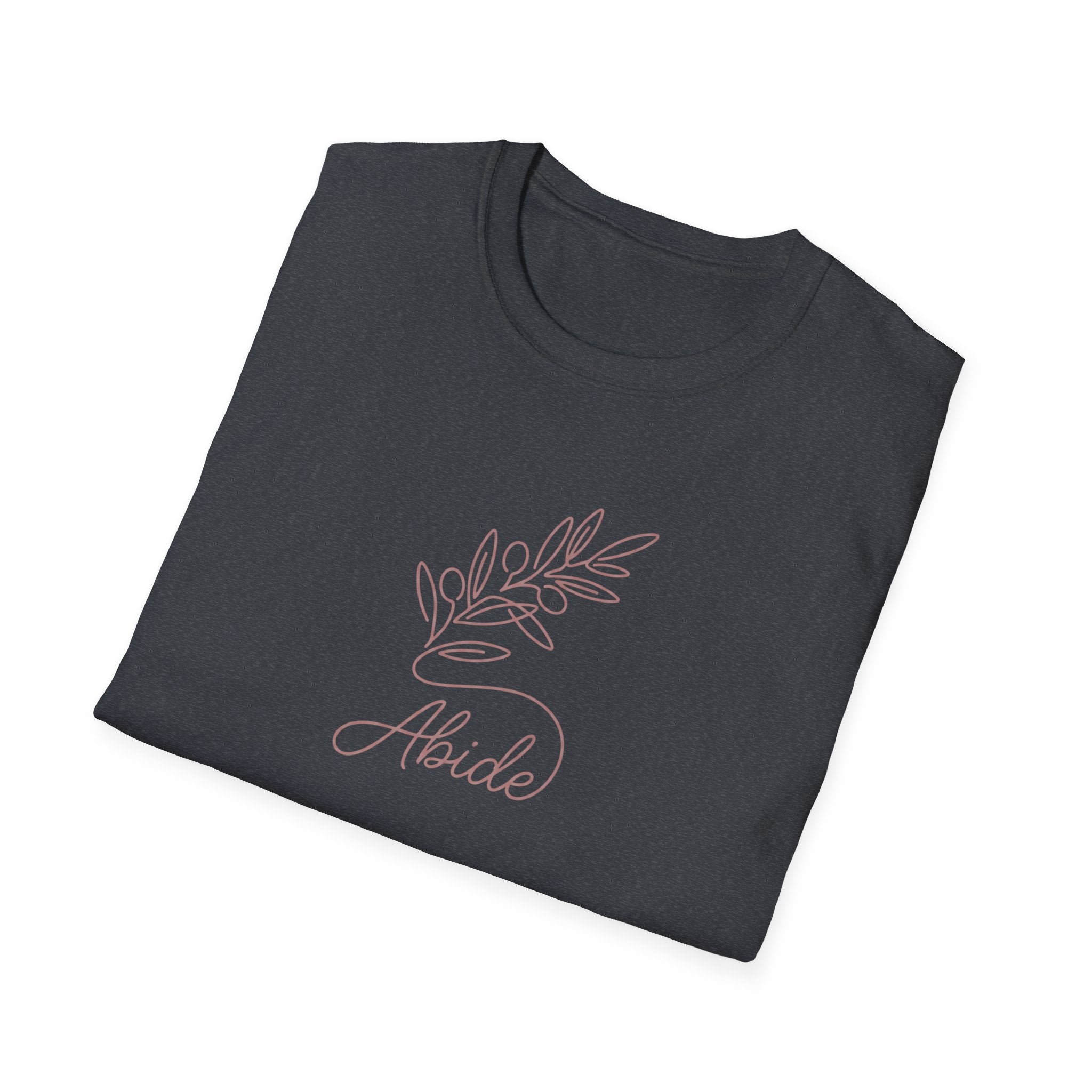 "Abide" Minimal Floral Line Art Tee