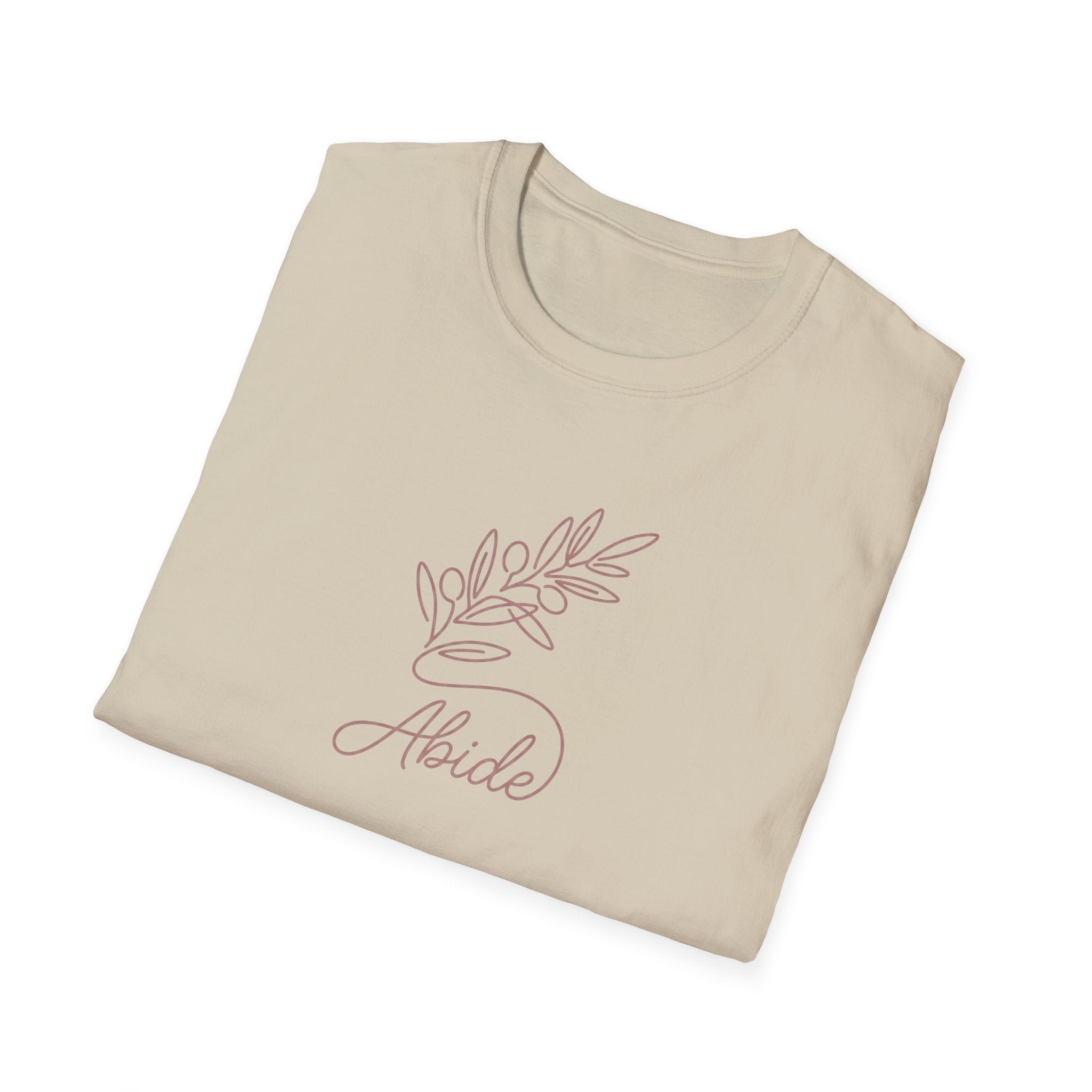 "Abide" Minimal Floral Line Art Tee