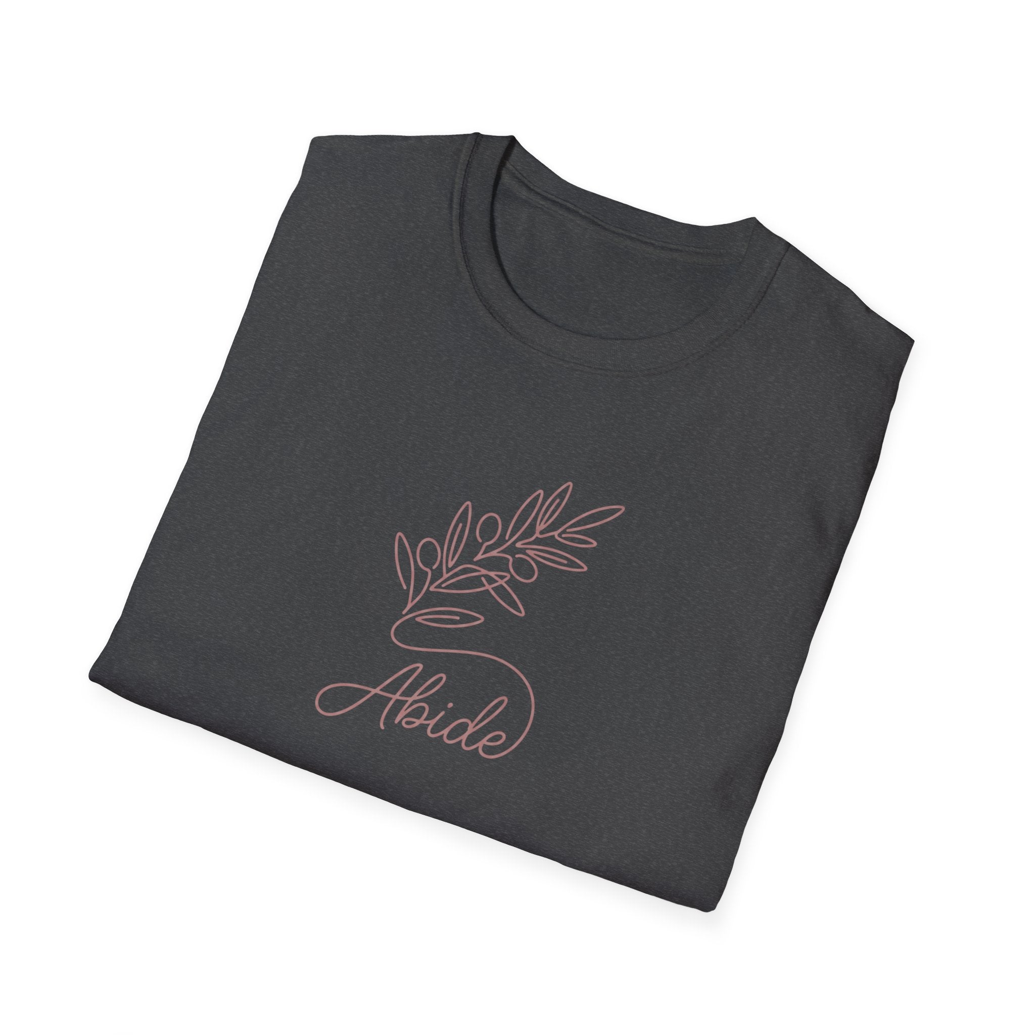 "Abide" Minimal Floral Line Art Tee