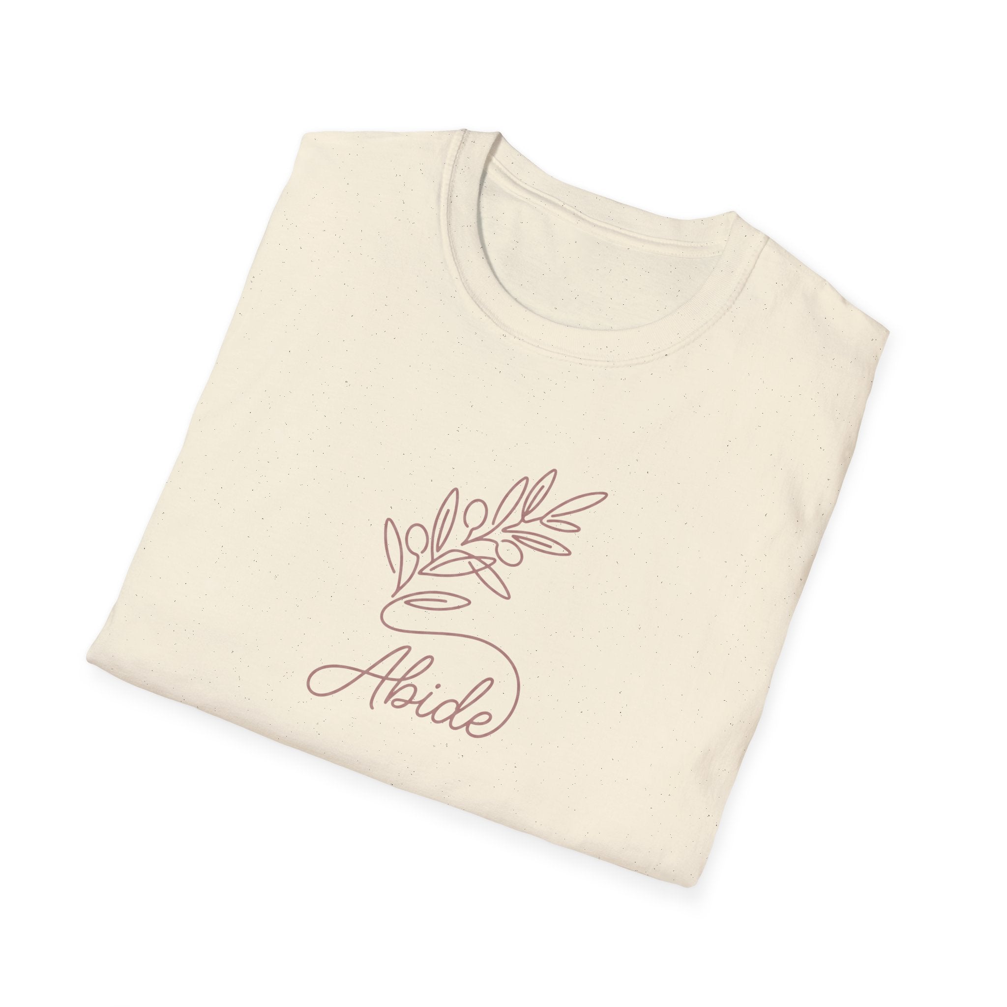 "Abide" Minimal Floral Line Art Tee