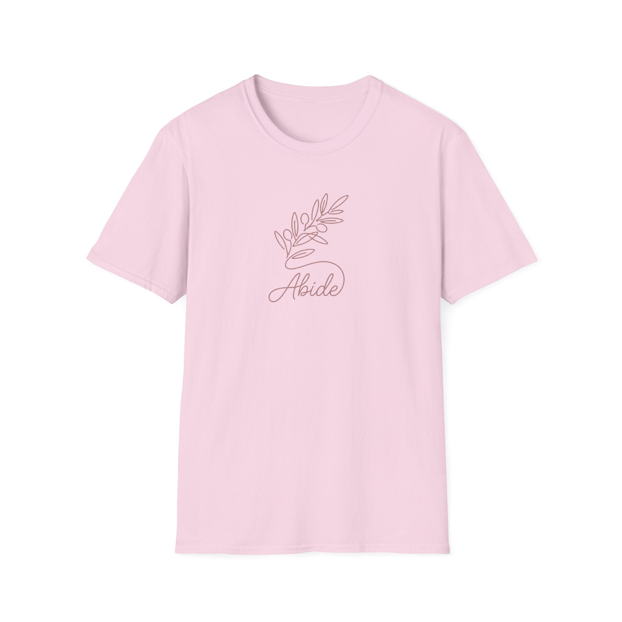 "Abide" Minimal Floral Line Art Tee