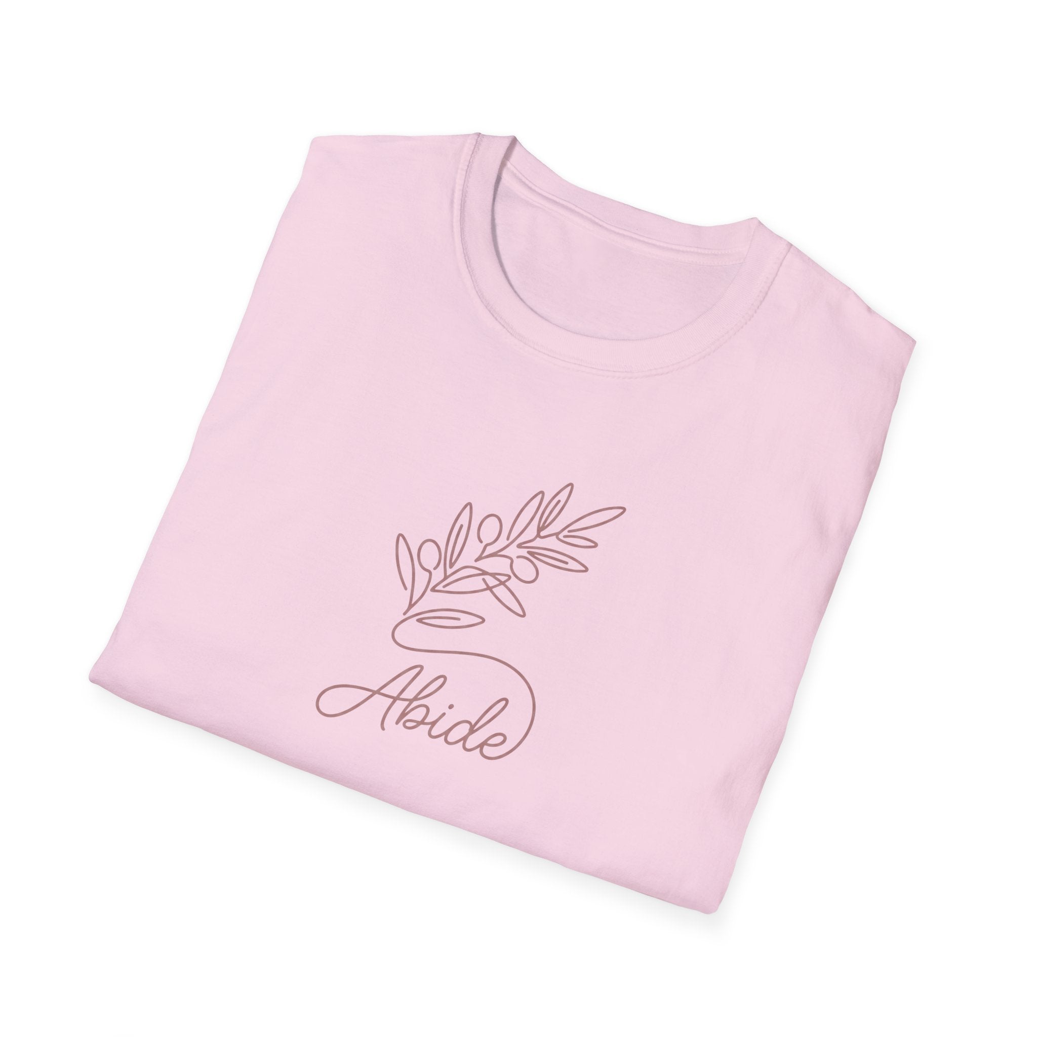"Abide" Minimal Floral Line Art Tee