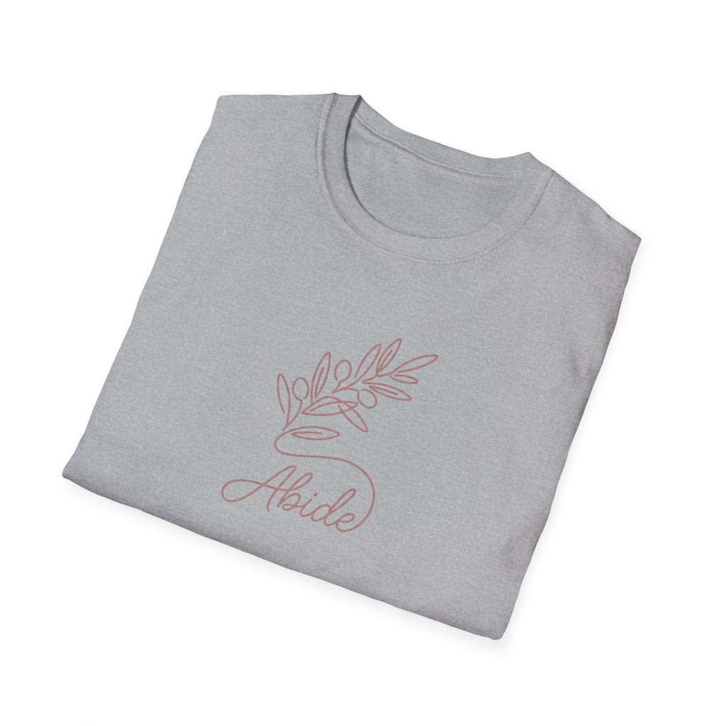 "Abide" Minimal Floral Line Art Tee