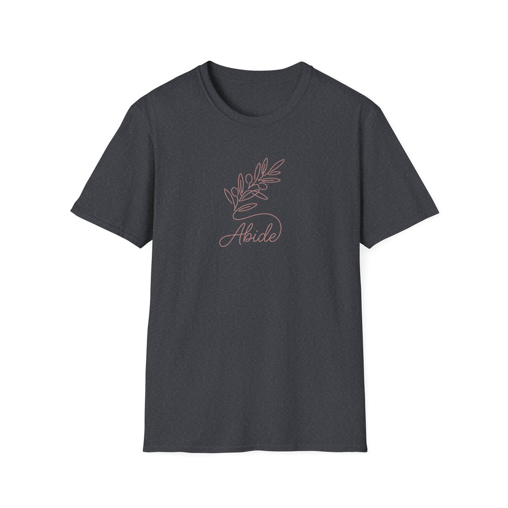 "Abide" Minimal Floral Line Art Tee