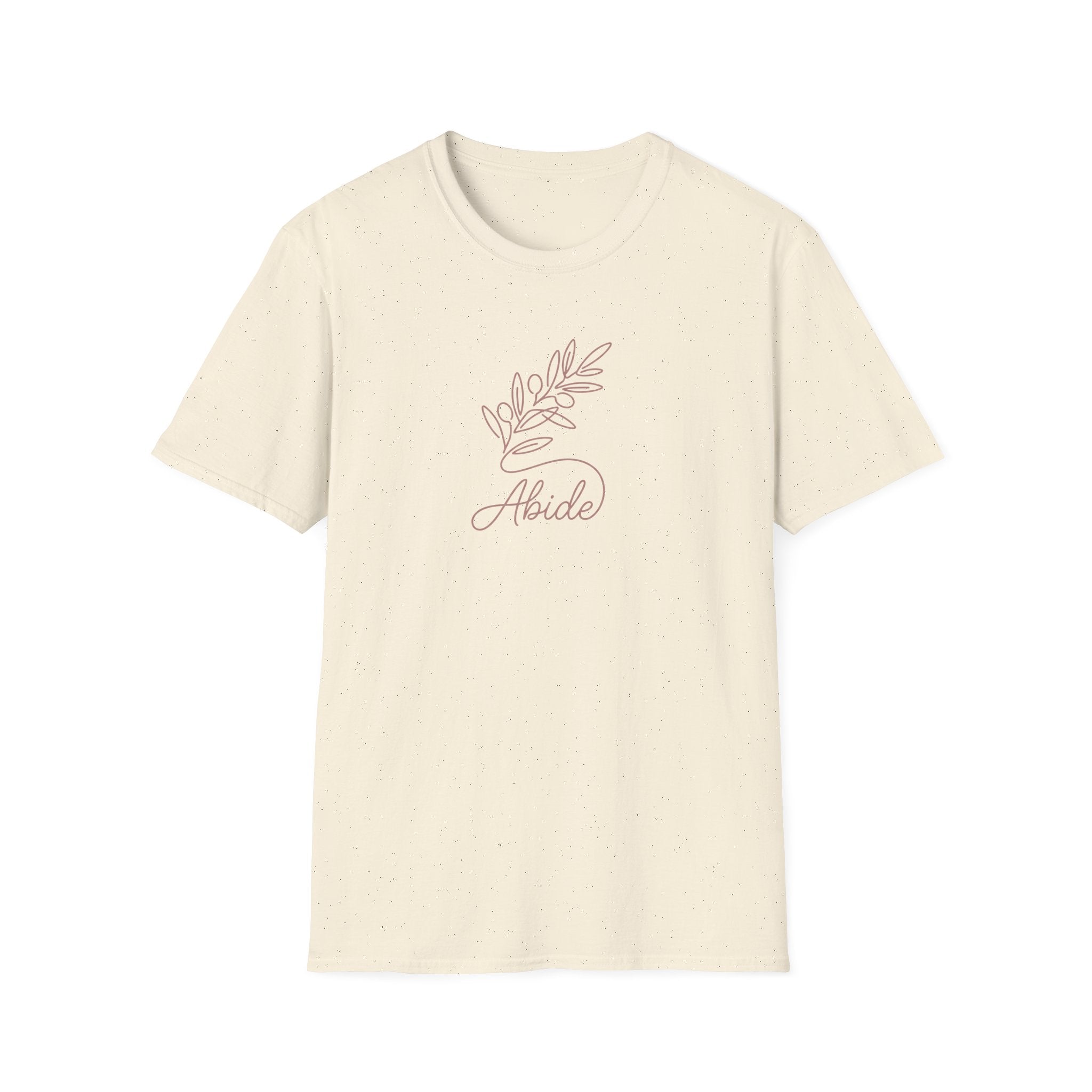 "Abide" Minimal Floral Line Art Tee