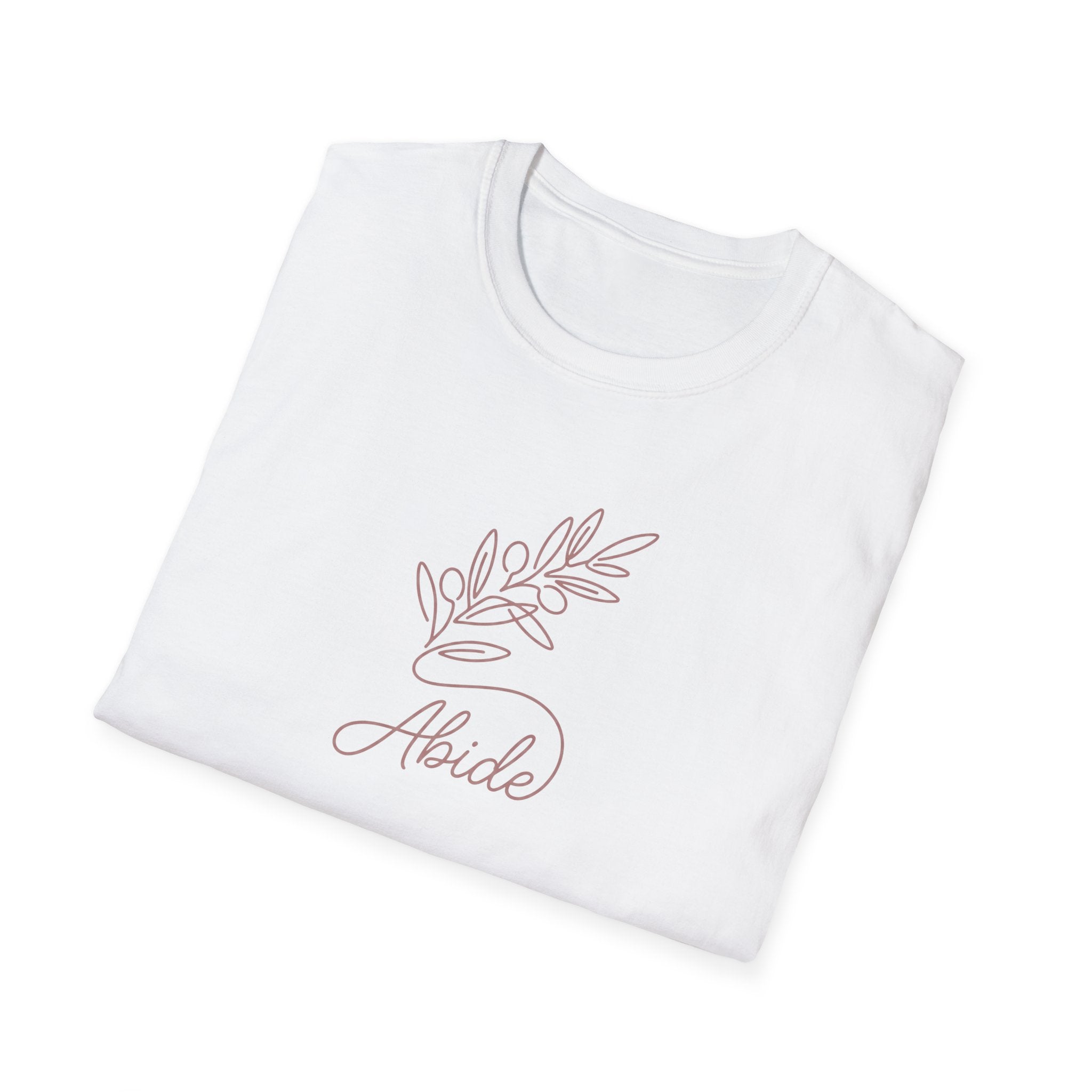 "Abide" Minimal Floral Line Art Tee