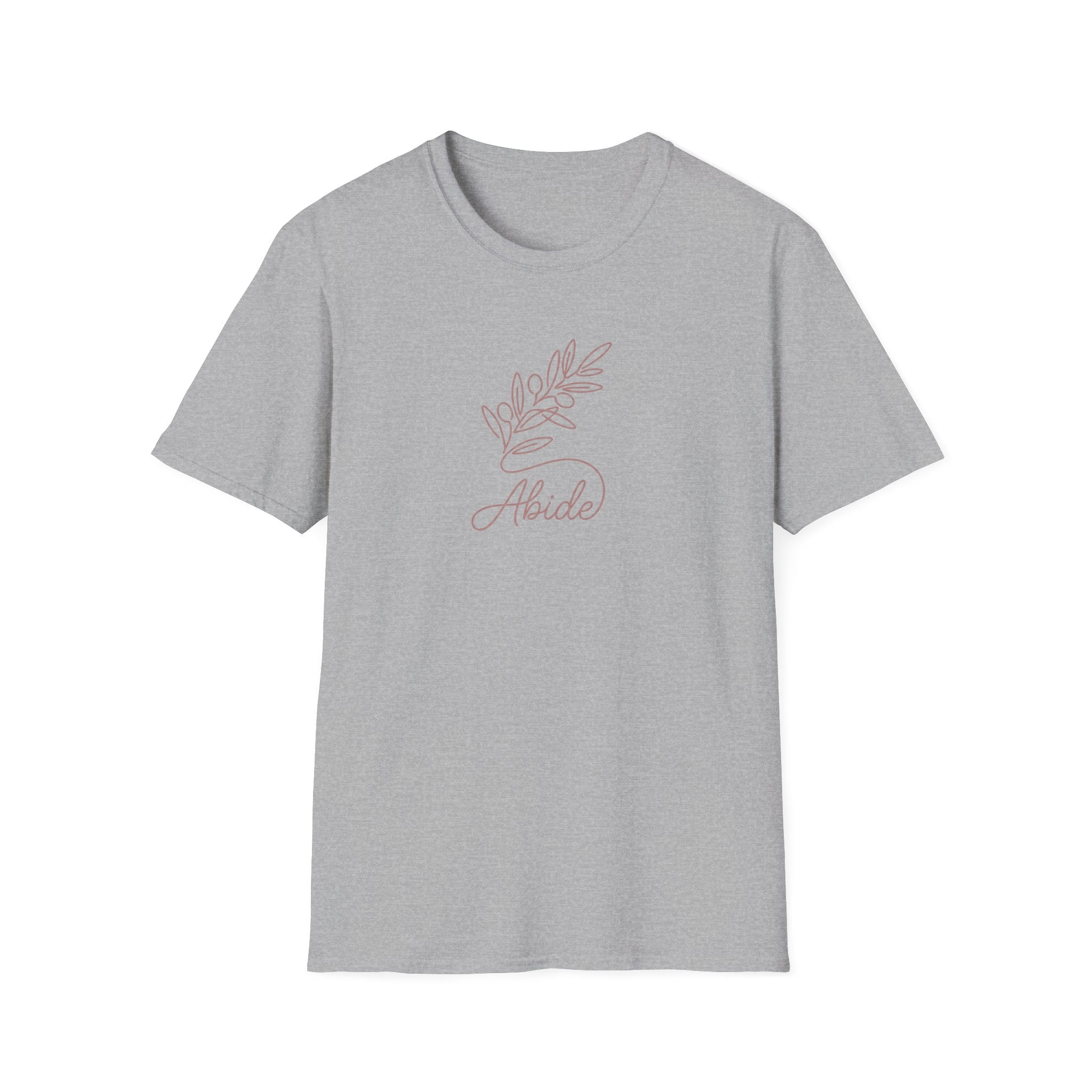"Abide" Minimal Floral Line Art Tee
