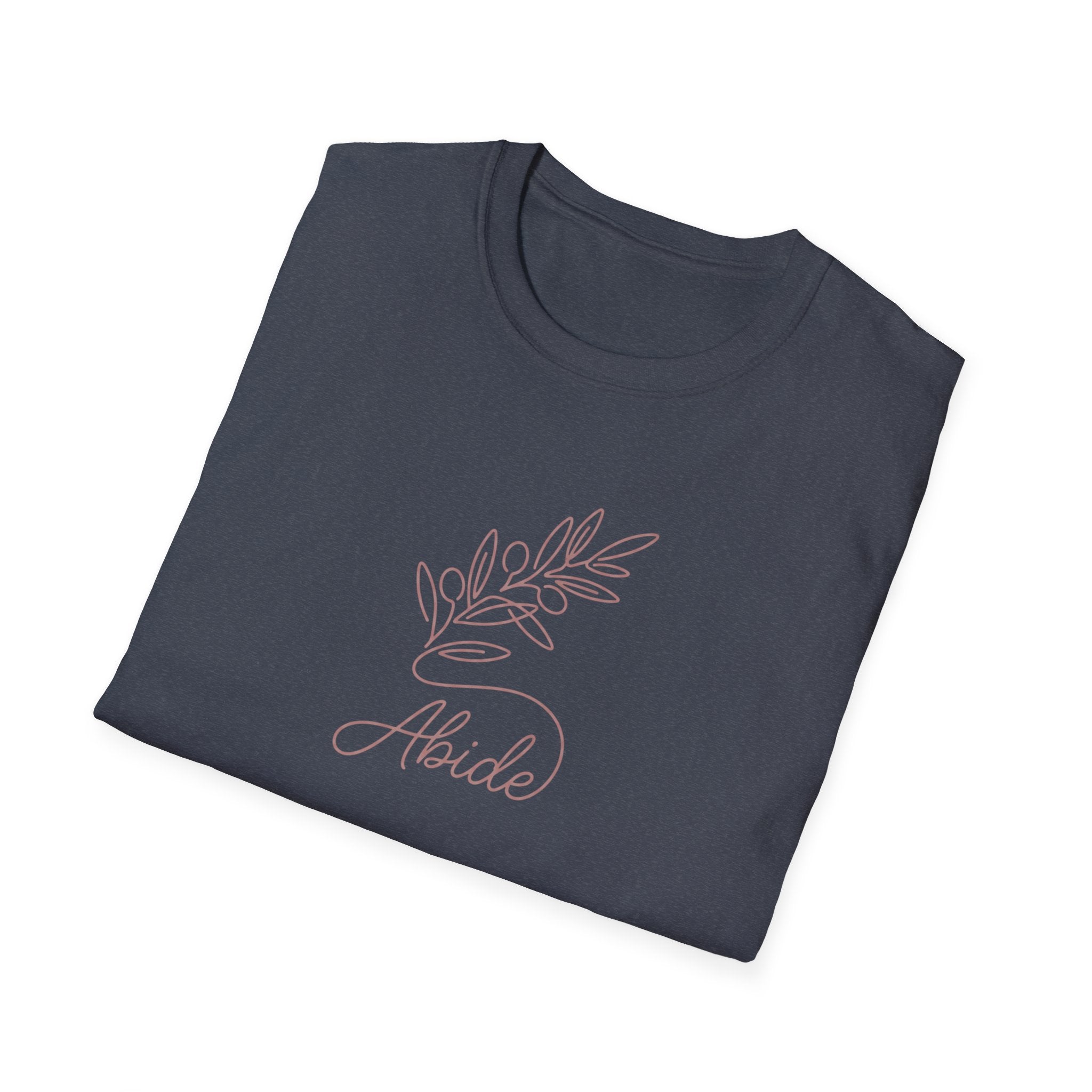 "Abide" Minimal Floral Line Art Tee