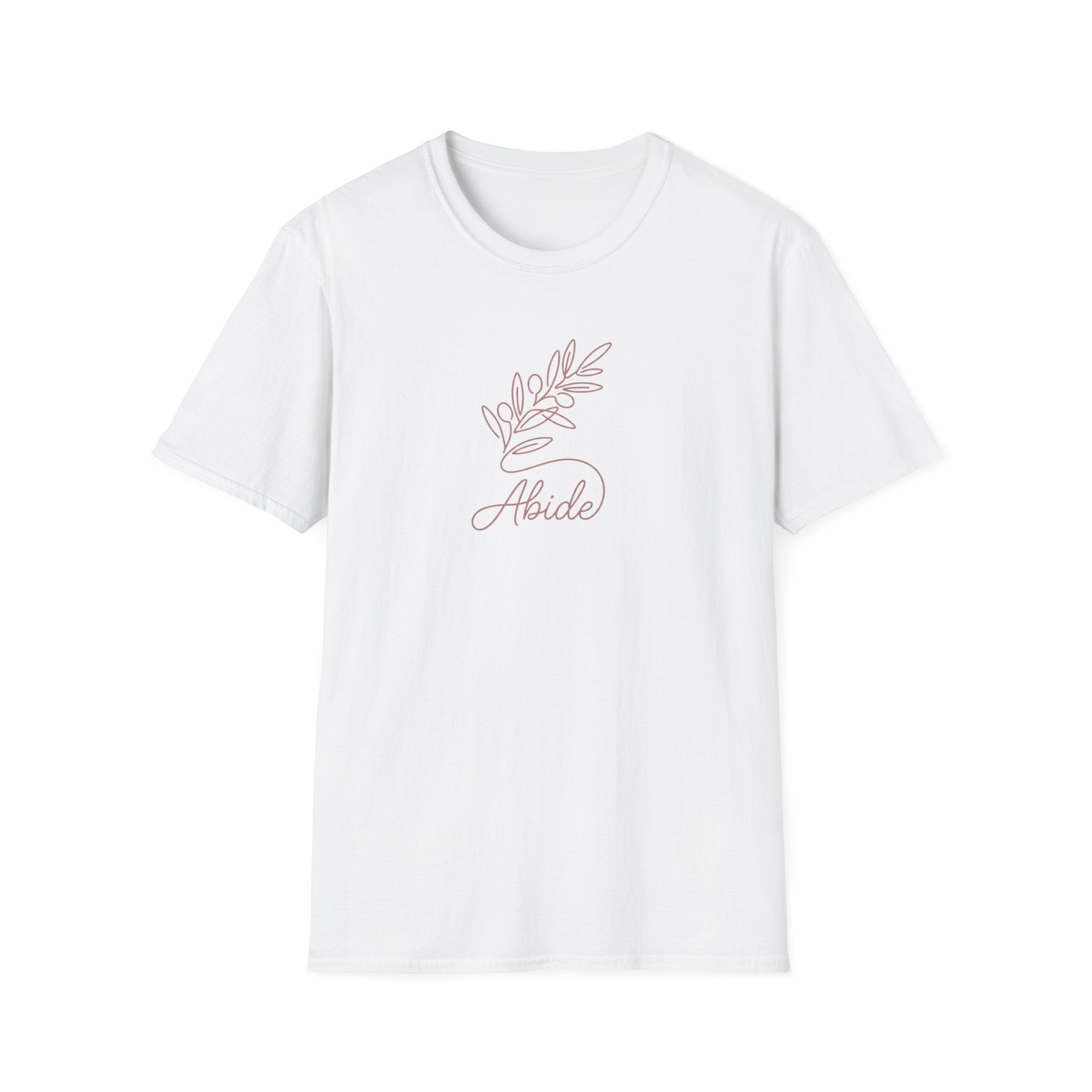 "Abide" Minimal Floral Line Art Tee
